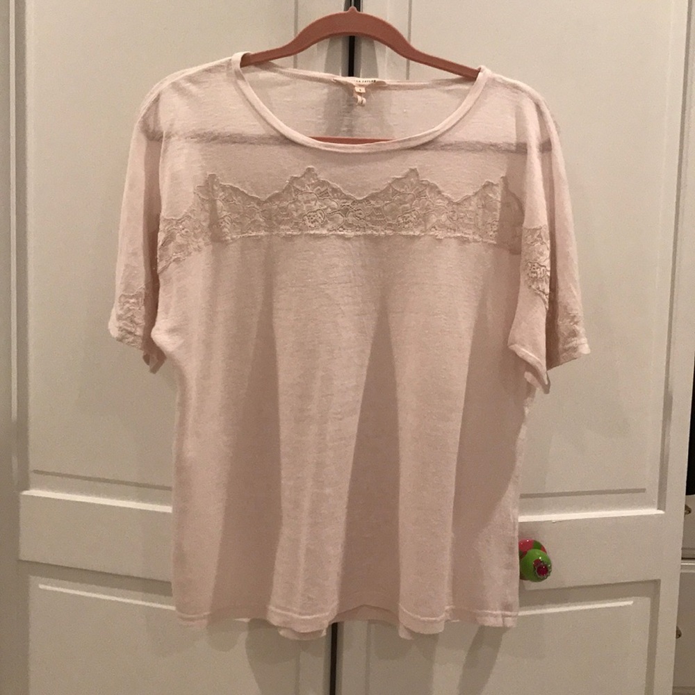 Rebecca Taylor T-Shirt with Lace Detail